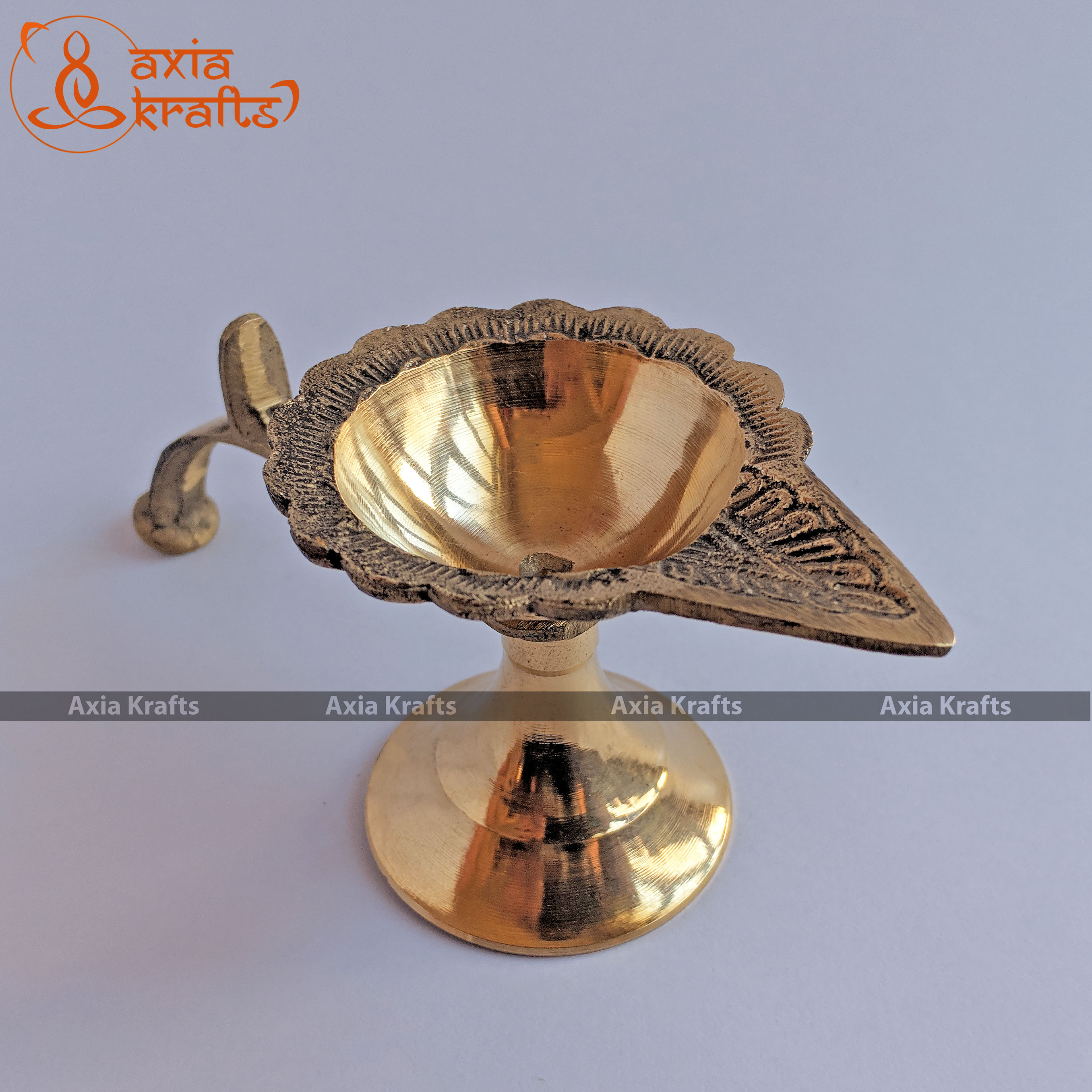 Axia Krafts Brass Aarati Ek mukhe 2"