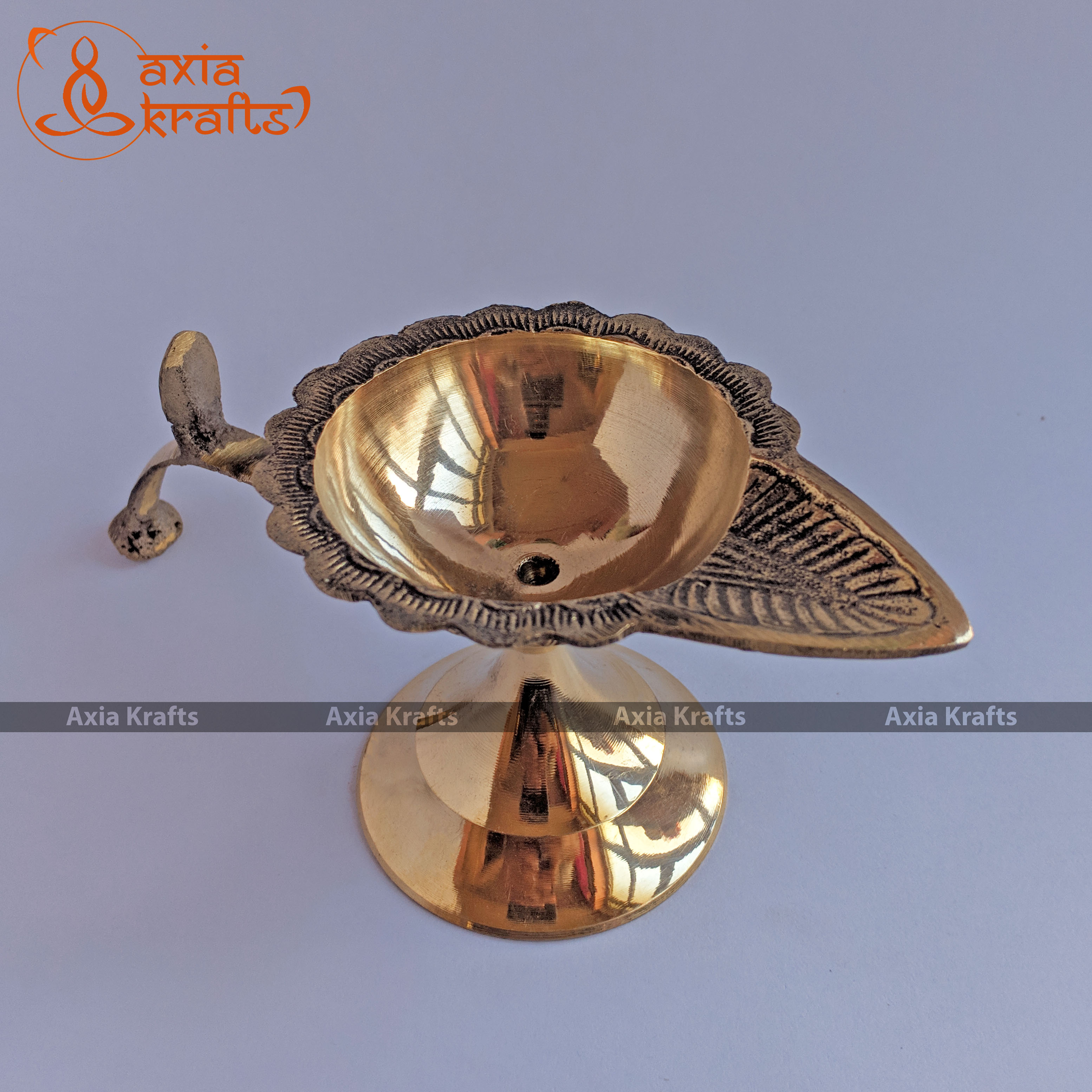 Axia Krafts Brass Aarati Ekmukhe 2.75" 