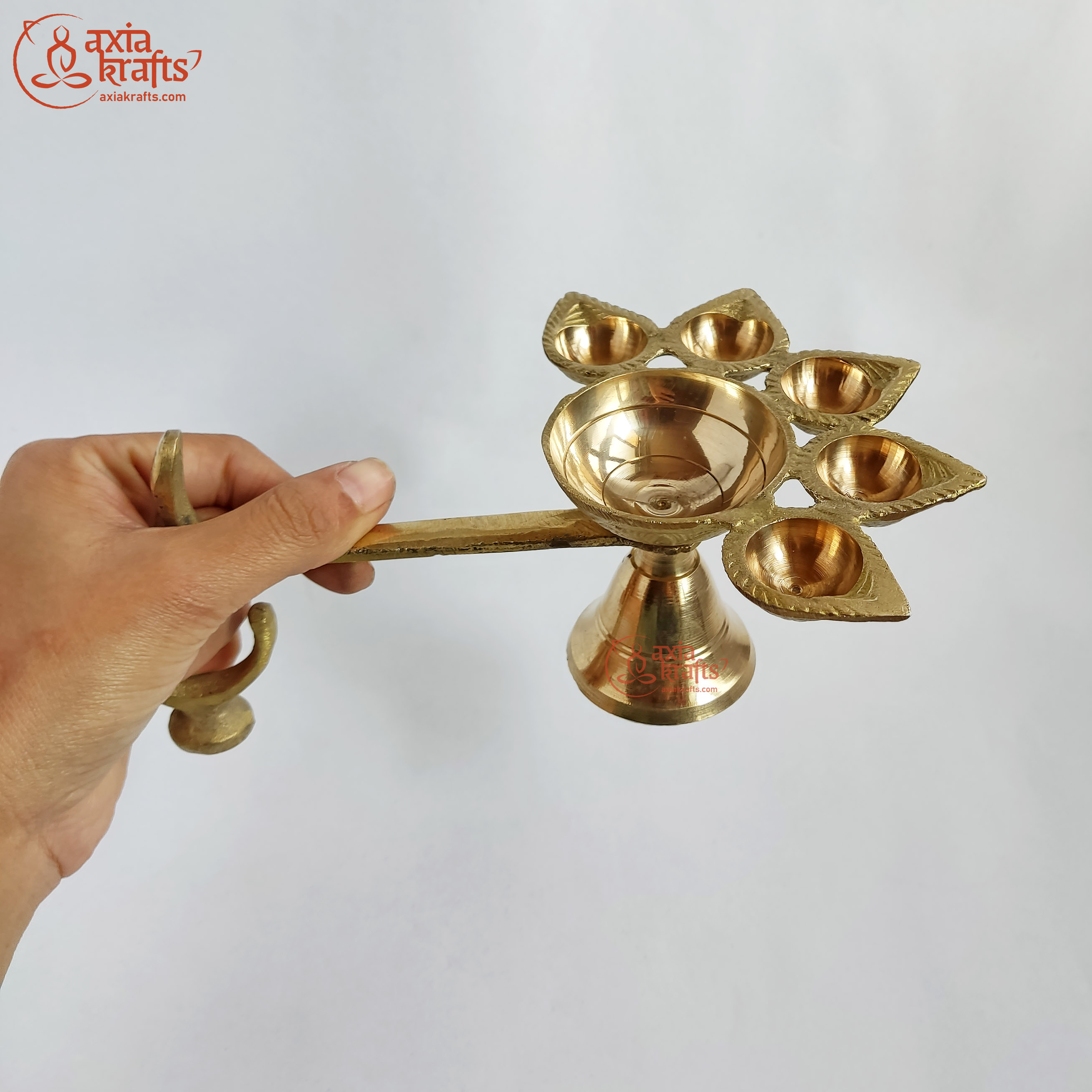 Axia Krafts  Brass Aarati With Handel | Lamp