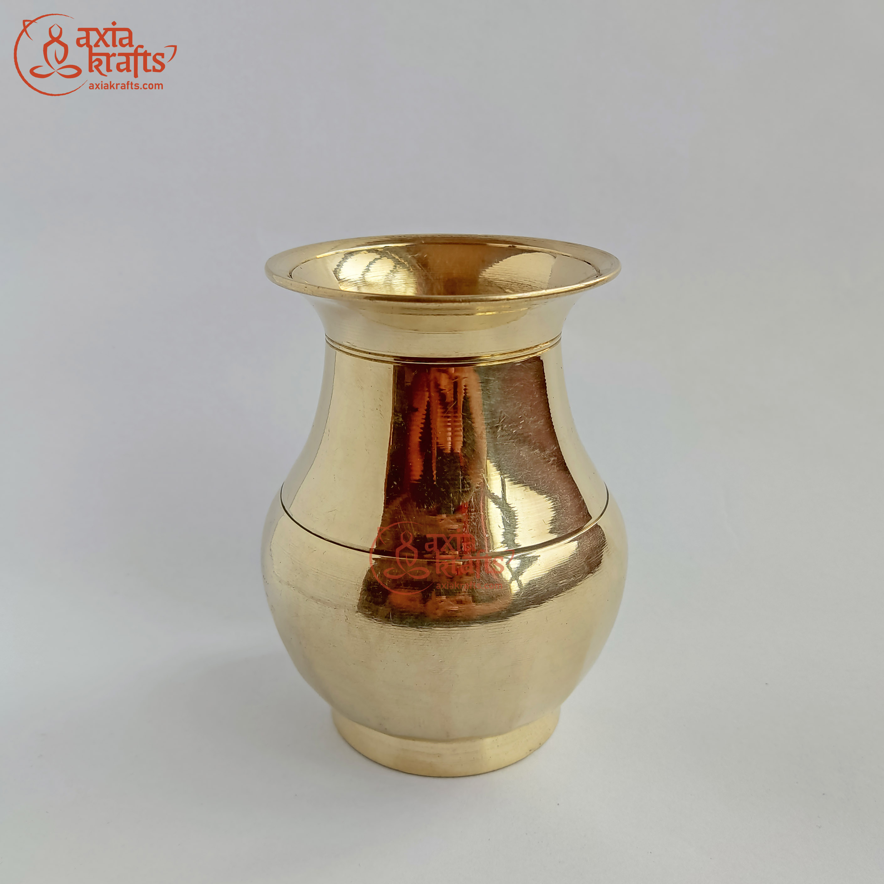 Axia Krafts Brass Amkhora Set 13Cms 450Ml Dhalod Amkhora Pital Amkhora