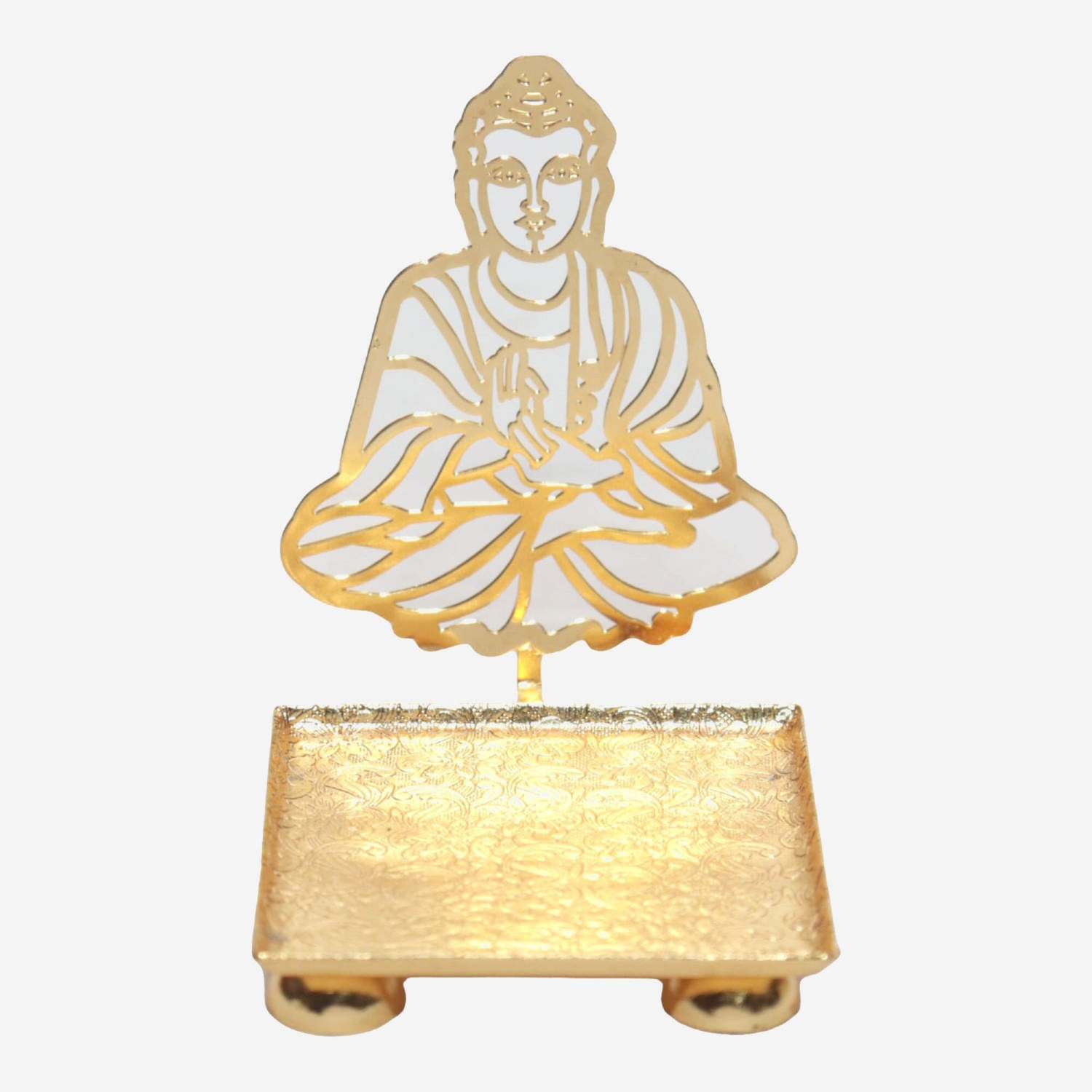 Seven Chakra Handicraft - Brass Buddha Fore Shadowing Candle Holder 6 Cm 20 G