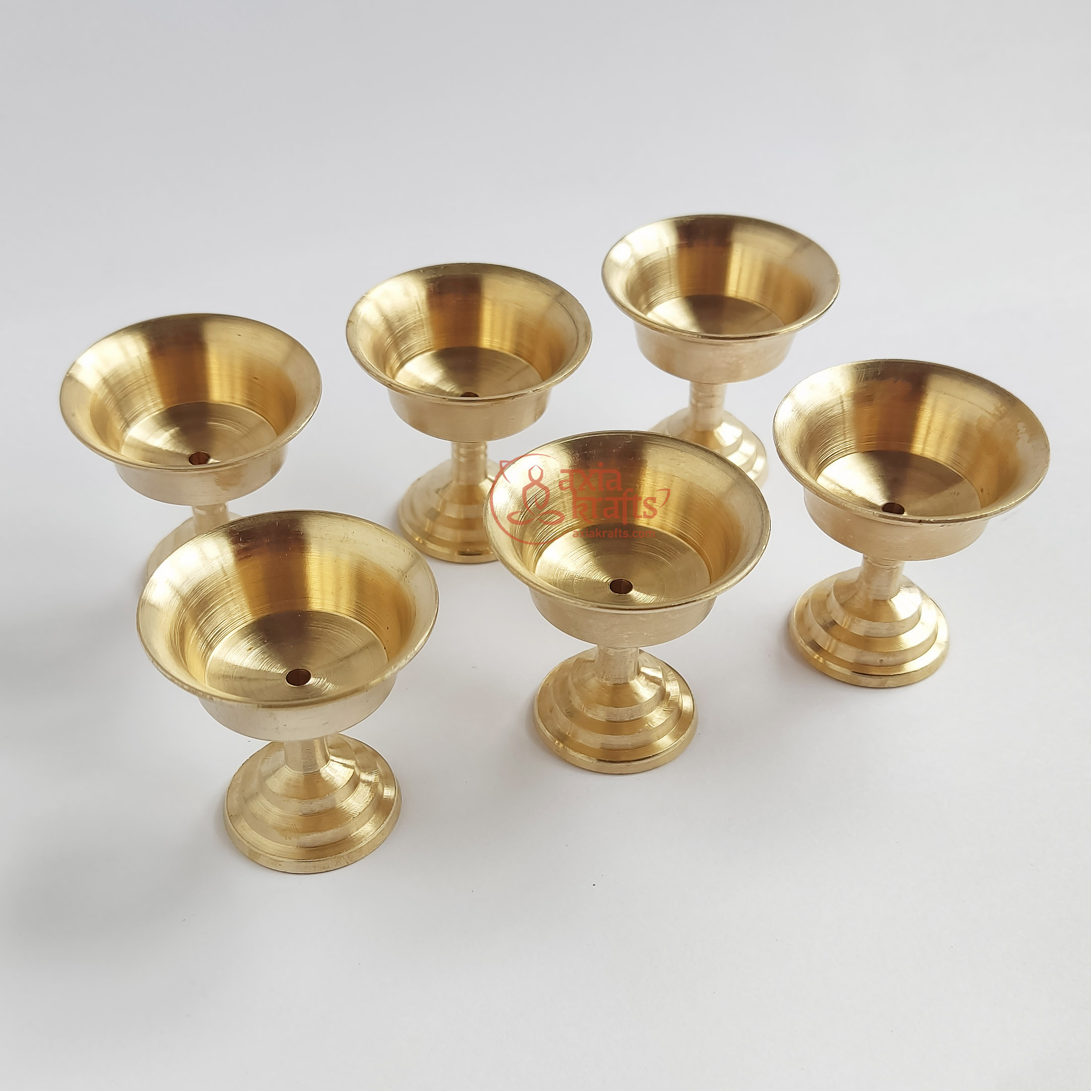 Axia Krafts Brass Dewa ( Set of 10 ) 4.5Cms 20Ml | Diyo Batti 