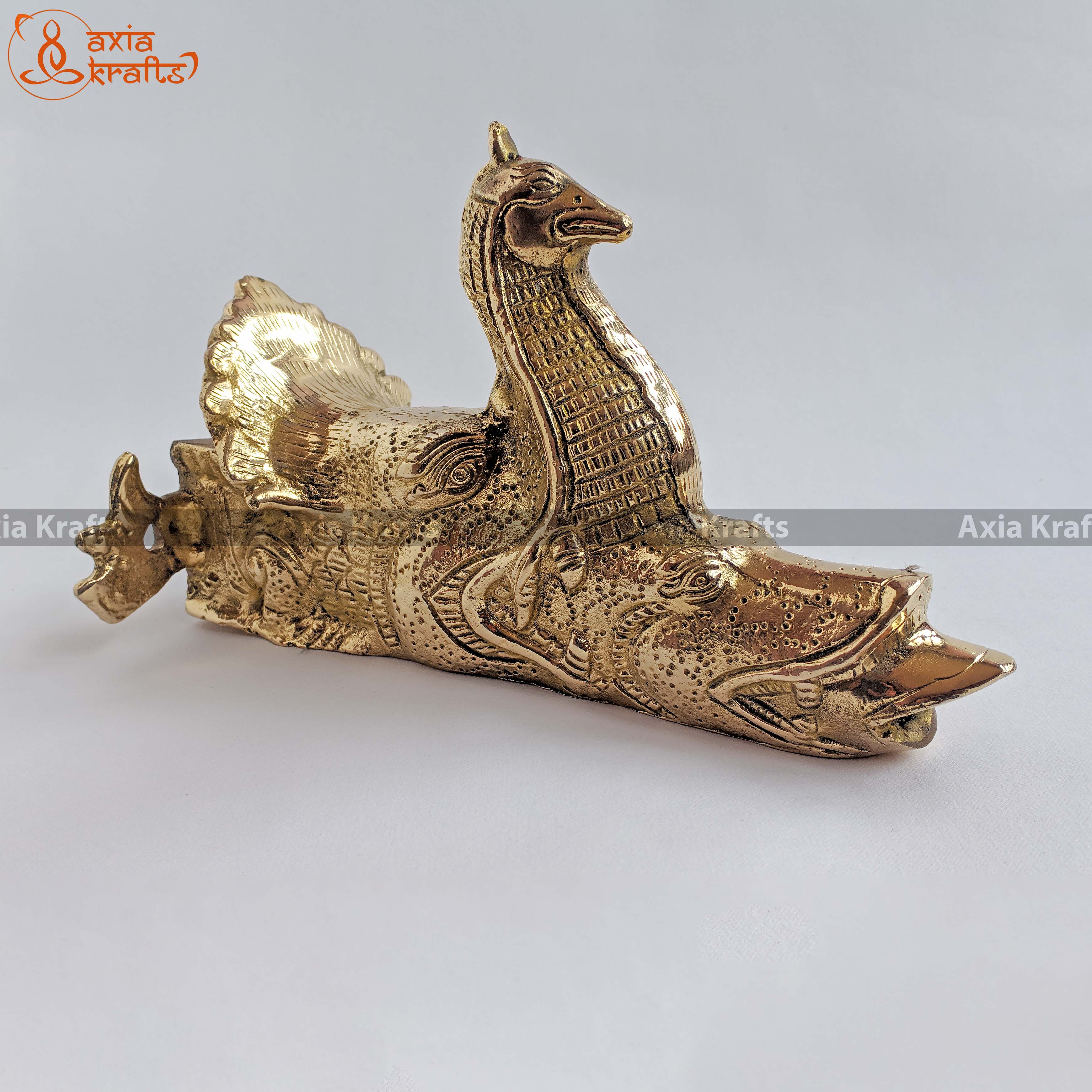 Axia Krafts Brass Dhunge Dhara - 1.520Kgs Golden dhara Golden Brass Hiti