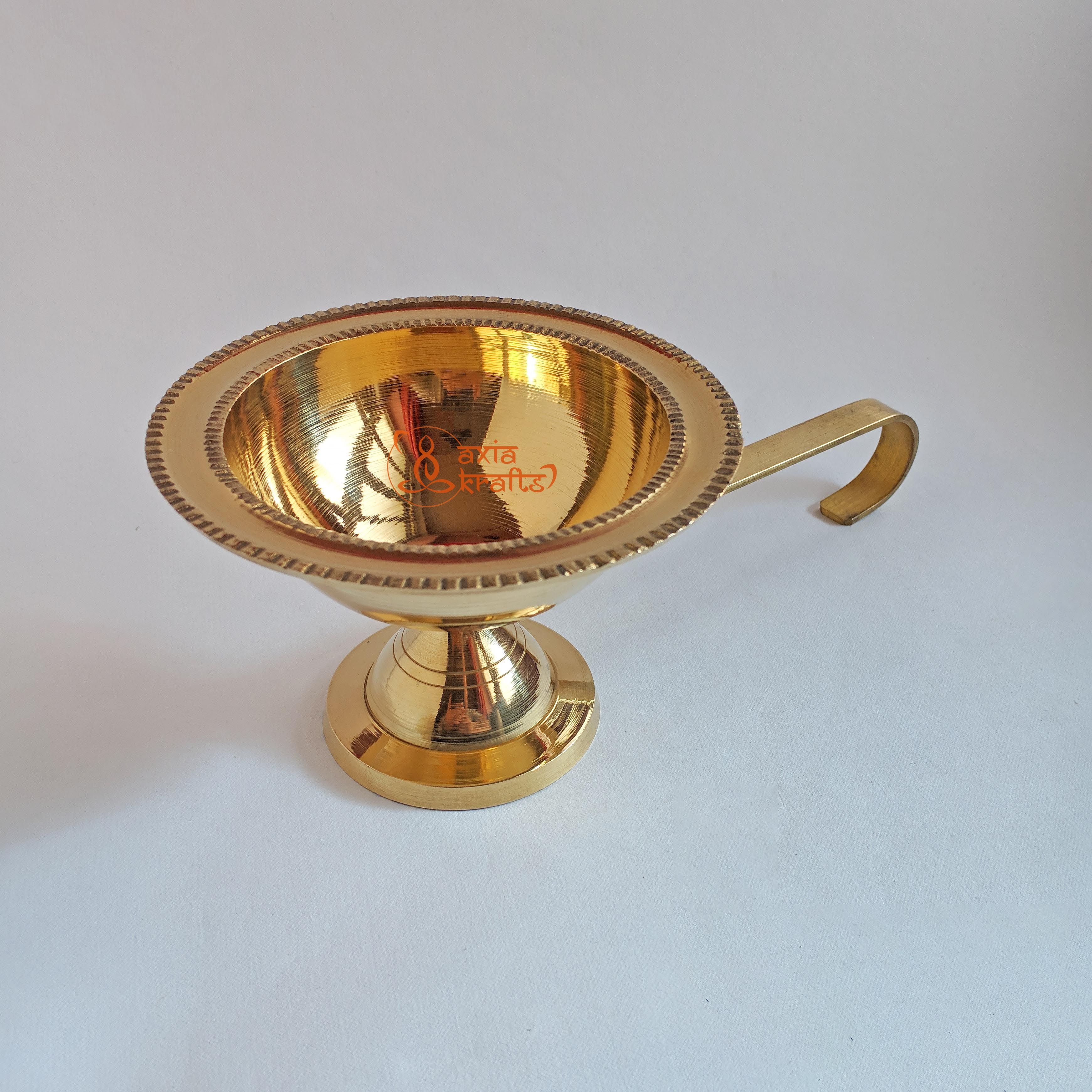 Axia Krafts Brass Dhupauro 3.2 inches Small | Pital | Puja