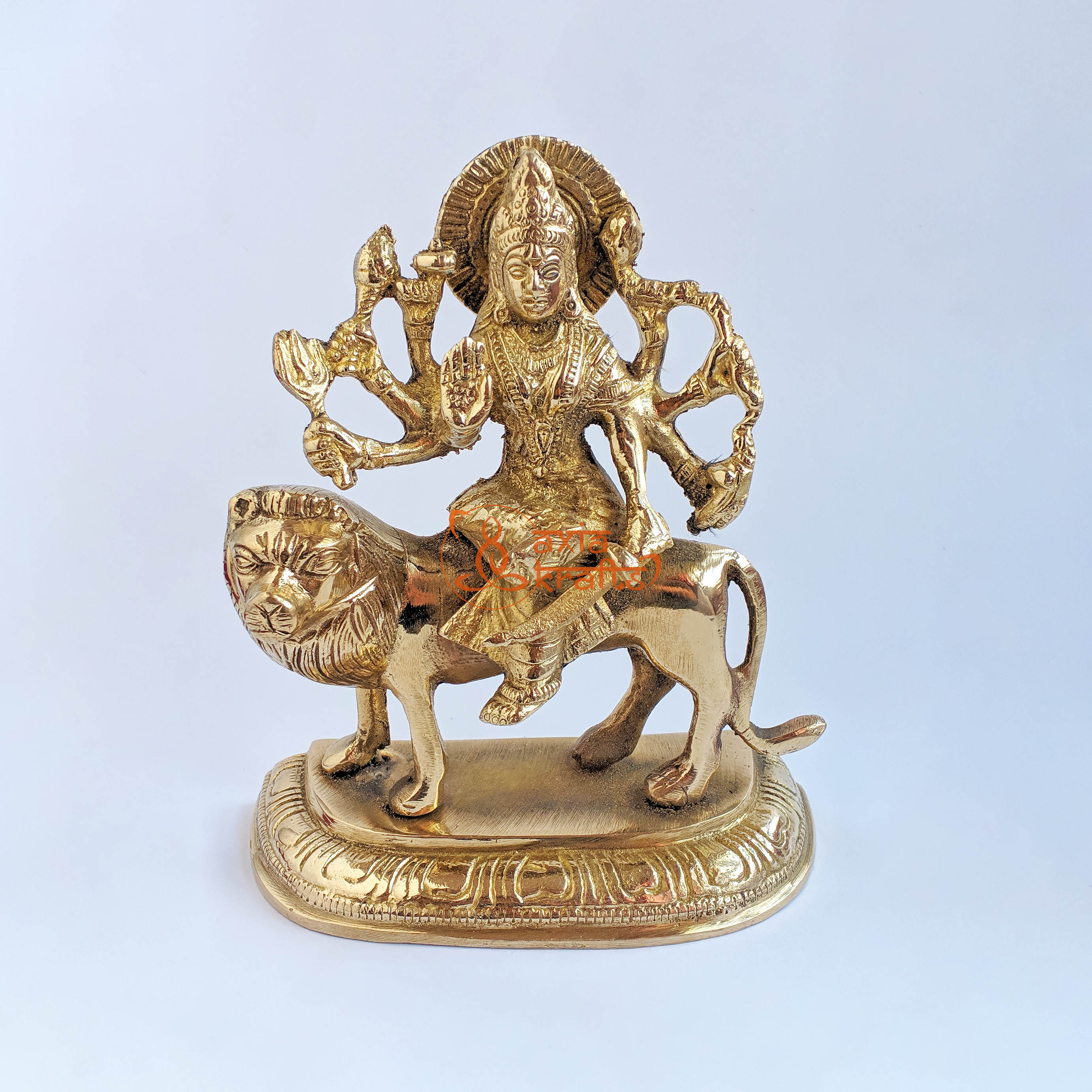 Axia Krafts Brass Durga 6.7 inches Statue | Worship | Murti | Puja Bhada