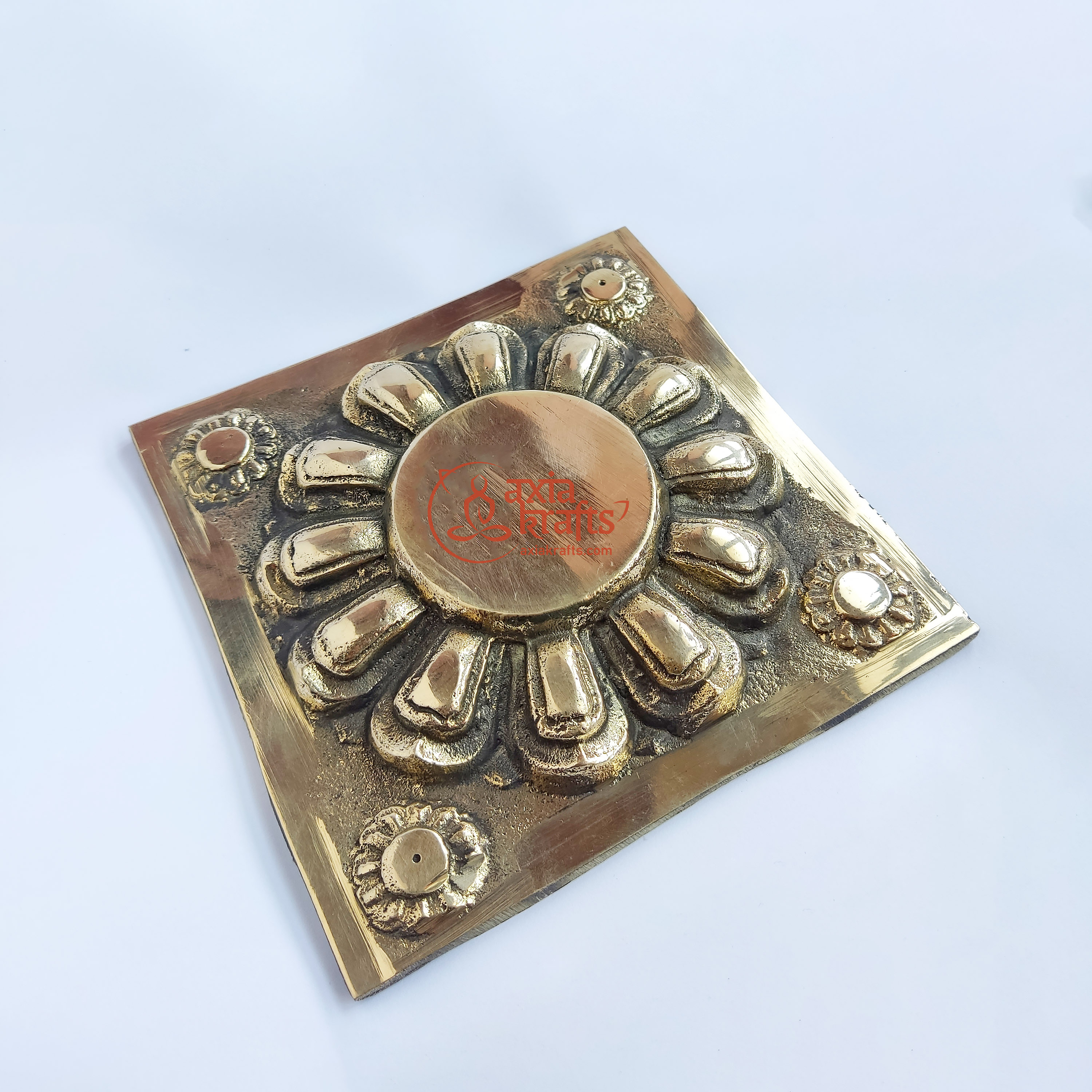 Axia Krafts Brass Mandapa 14.5x14.5 Cms 