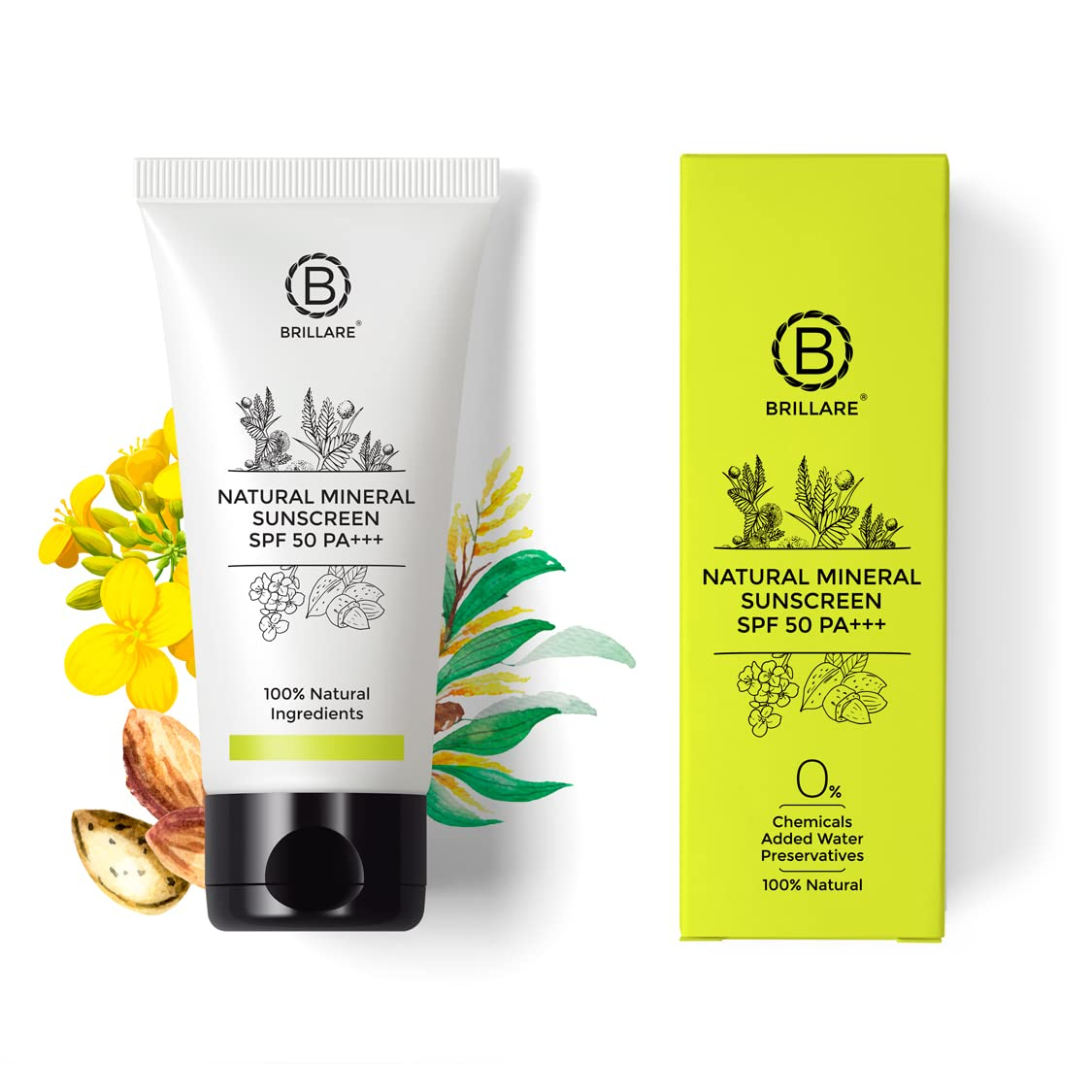 Brillare Natural Mineral Sports Sunscreen SPF 50