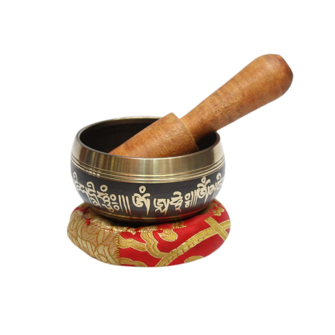 Seven Chakra Handicraft - Brown Mantra/om Bronze Singing Bowl -3 Inch