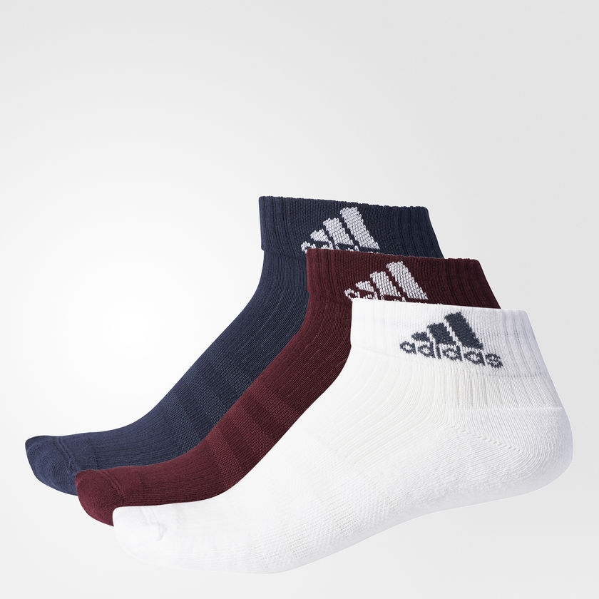 Adidas 3 Stripes Performance Ankle Socks - 3 Pairs BS1728