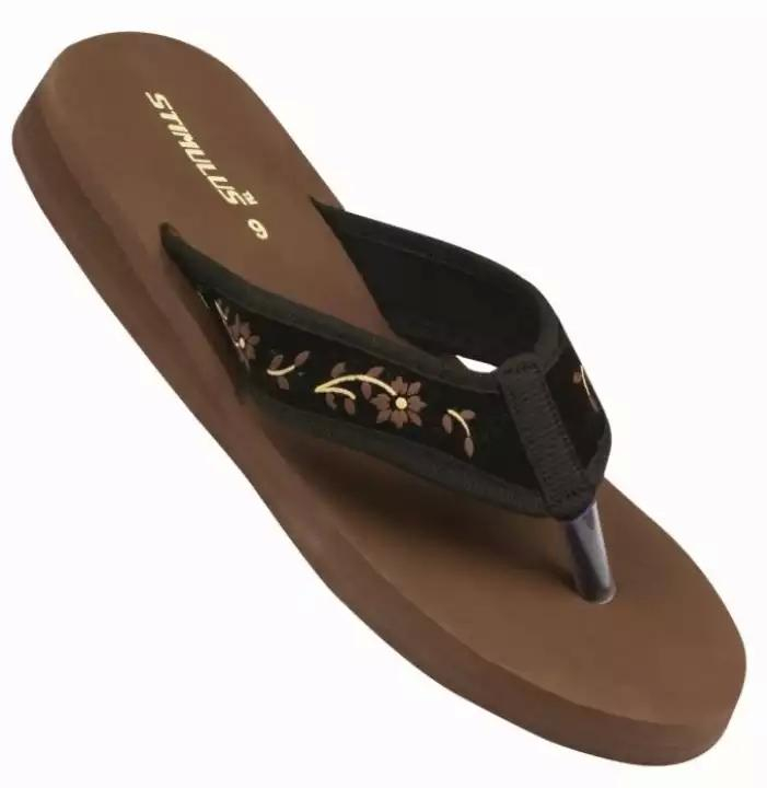 Paragon Brown Stimulus V-Strap Slippers For Women 958-EU 40