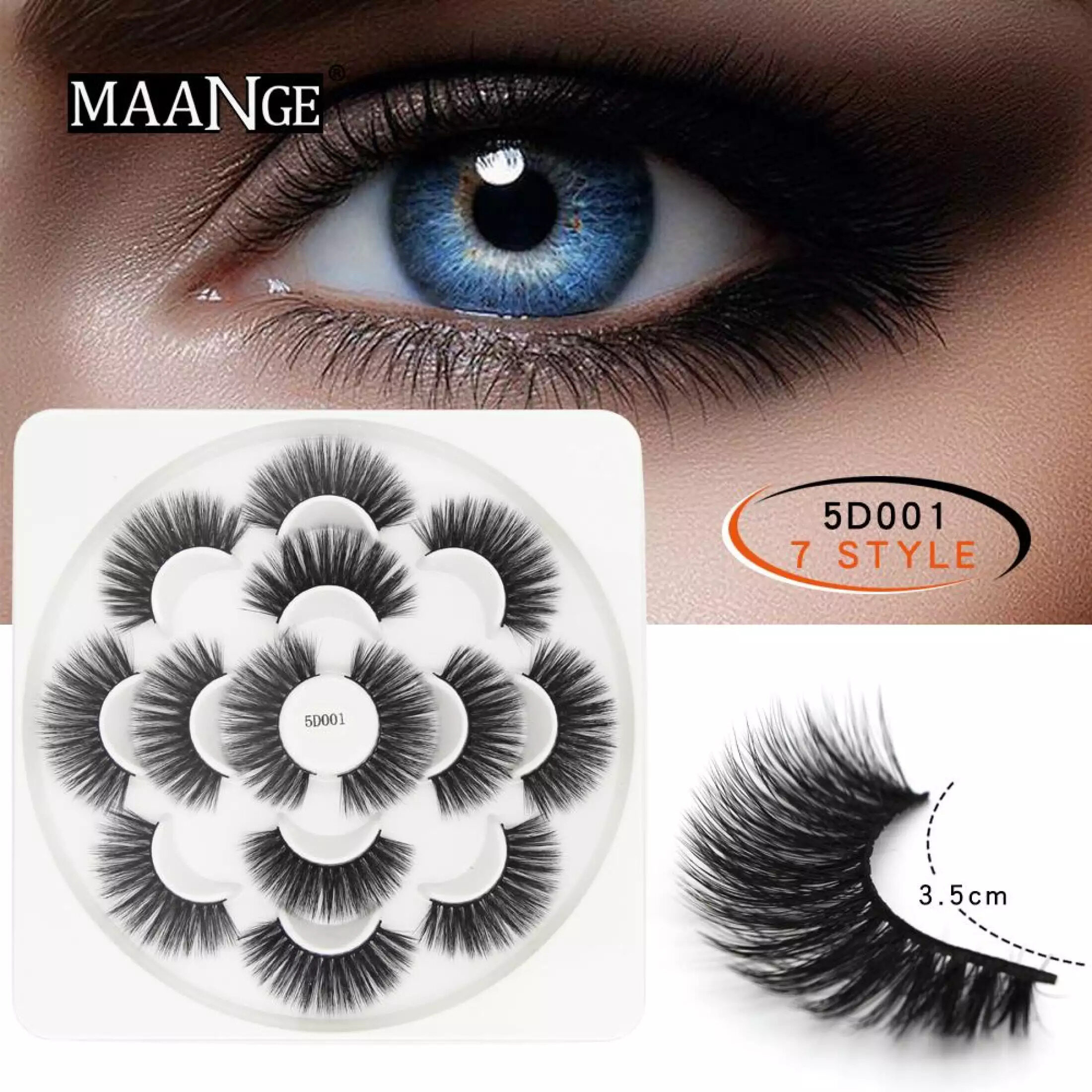Maange 5d False Eyelashes Party Lashes Voluminous Eye Lashes 7 Pairs Makeup