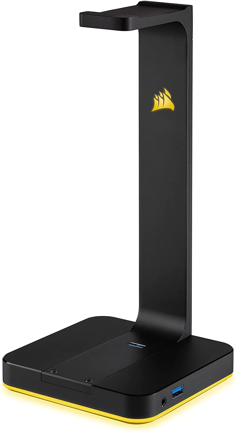  CORSAIR CA-9011167-AP ST100 RGB Premium Headset Stand with 7.1 Surround Sound - 3.5mm and 2xUSB 3 Black One Size