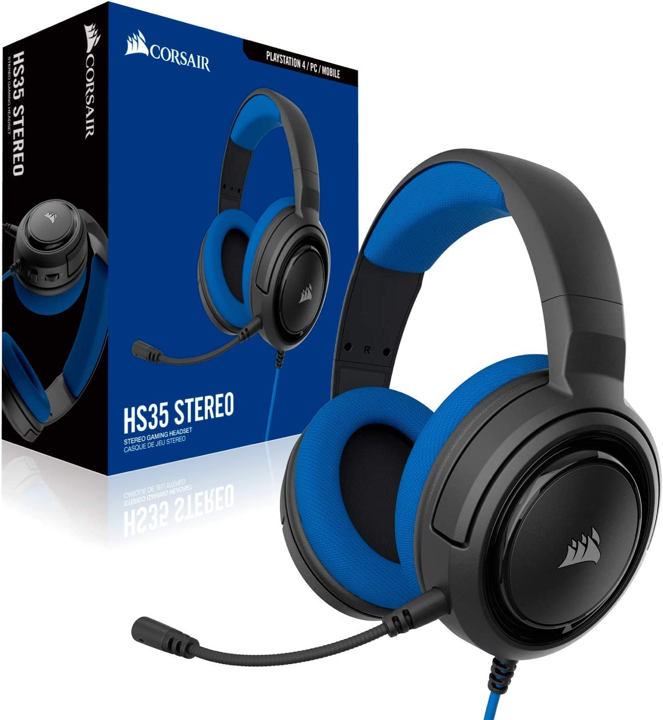 Corsair CA-9011196-AP HS35 Stereo Gaming Headset, Blue
