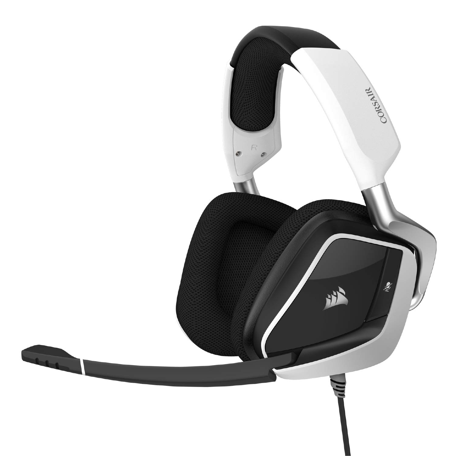 Corsair Void RGB Elite Wired USB Premium Gaming Over Ear Headphones with 7.1 Surround Sound with Mic (White)