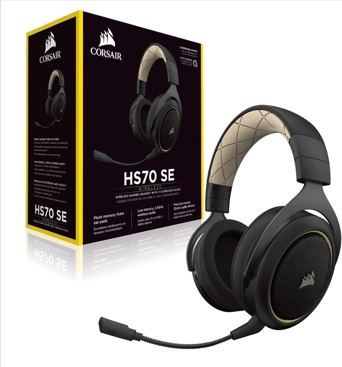 Corsair HS70 Pro Wireless SE Gaming Headset, Cream (CA-9011210-AP)