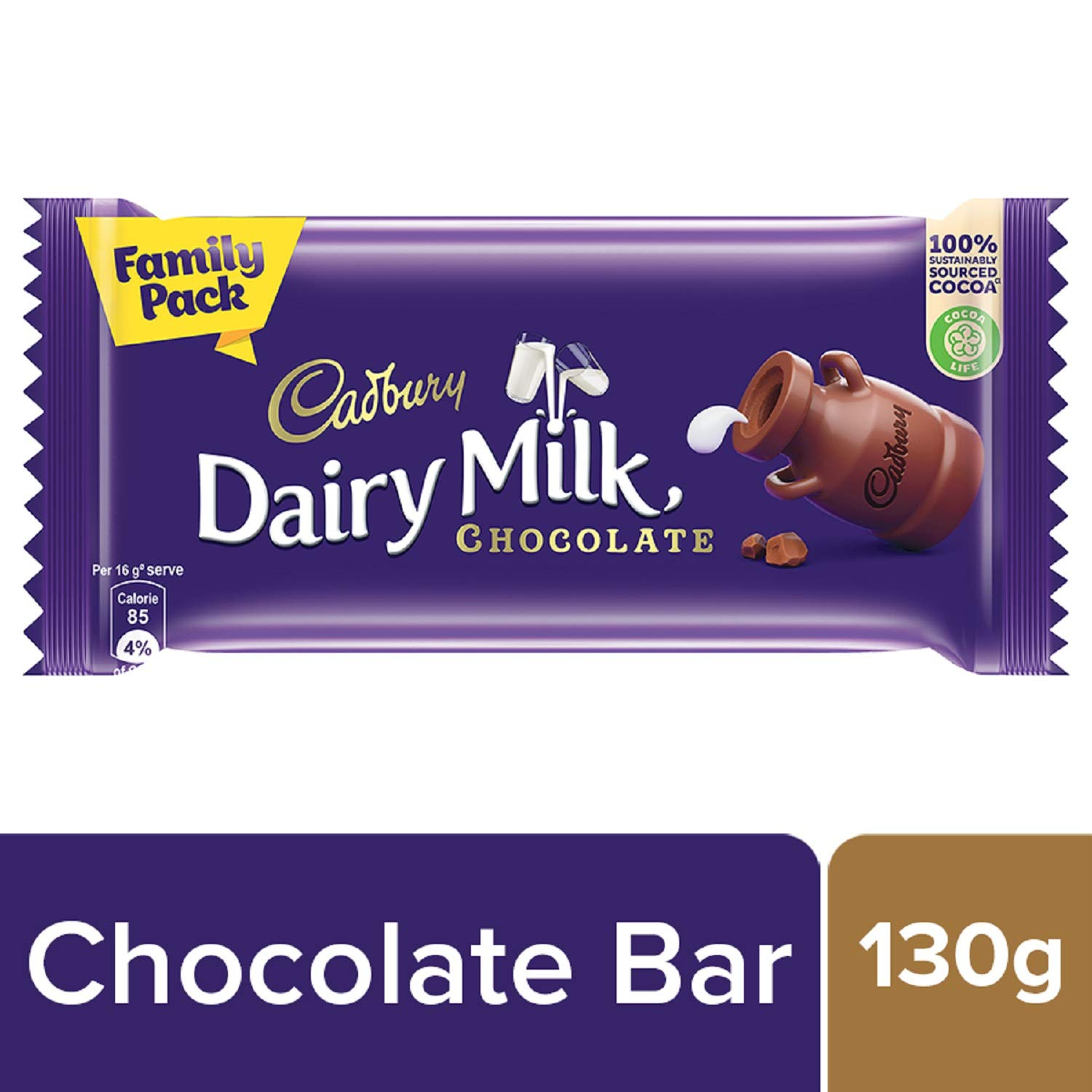 Cadbury Dairy Milk Chocolate Family Pack 130gm