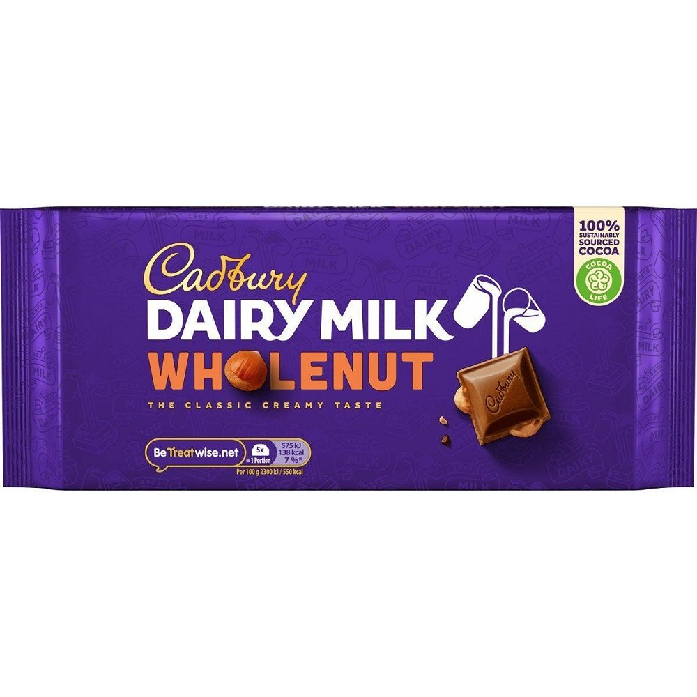 Cadbury Dairy Milk Whole Nut Chocolate 180G