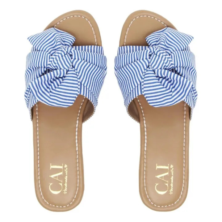 CAI Knotted Stripes Sandal Blue For Women