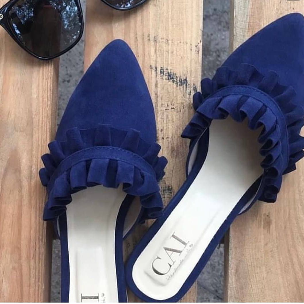 Cai Navy Twin Ruffle