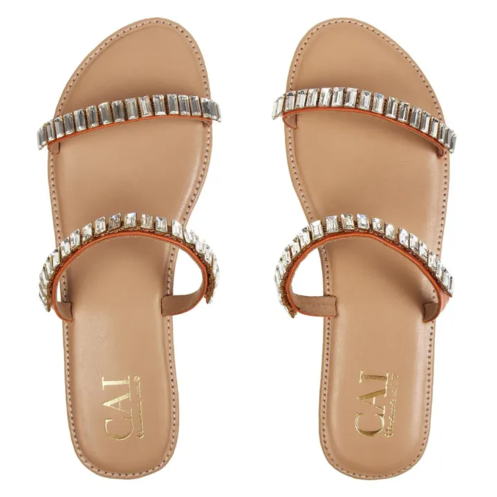 CAI Two Strap Embellished Sandle For Women