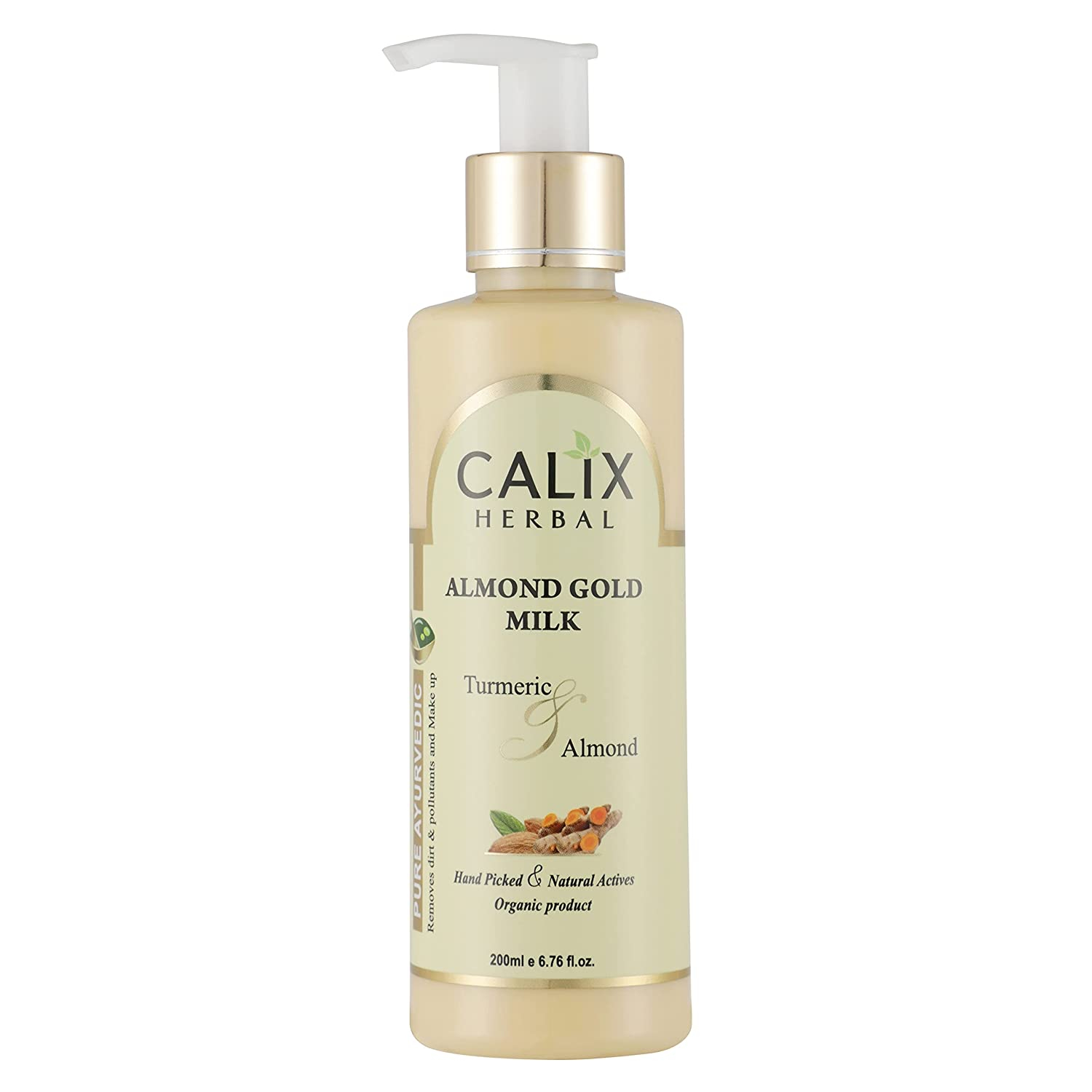 Calix Herbal Organic & Ayurvedic Almond Gold Milk Face Cleansing Lotion For Men & Women Suitable All Types Of Skin (200 ML)