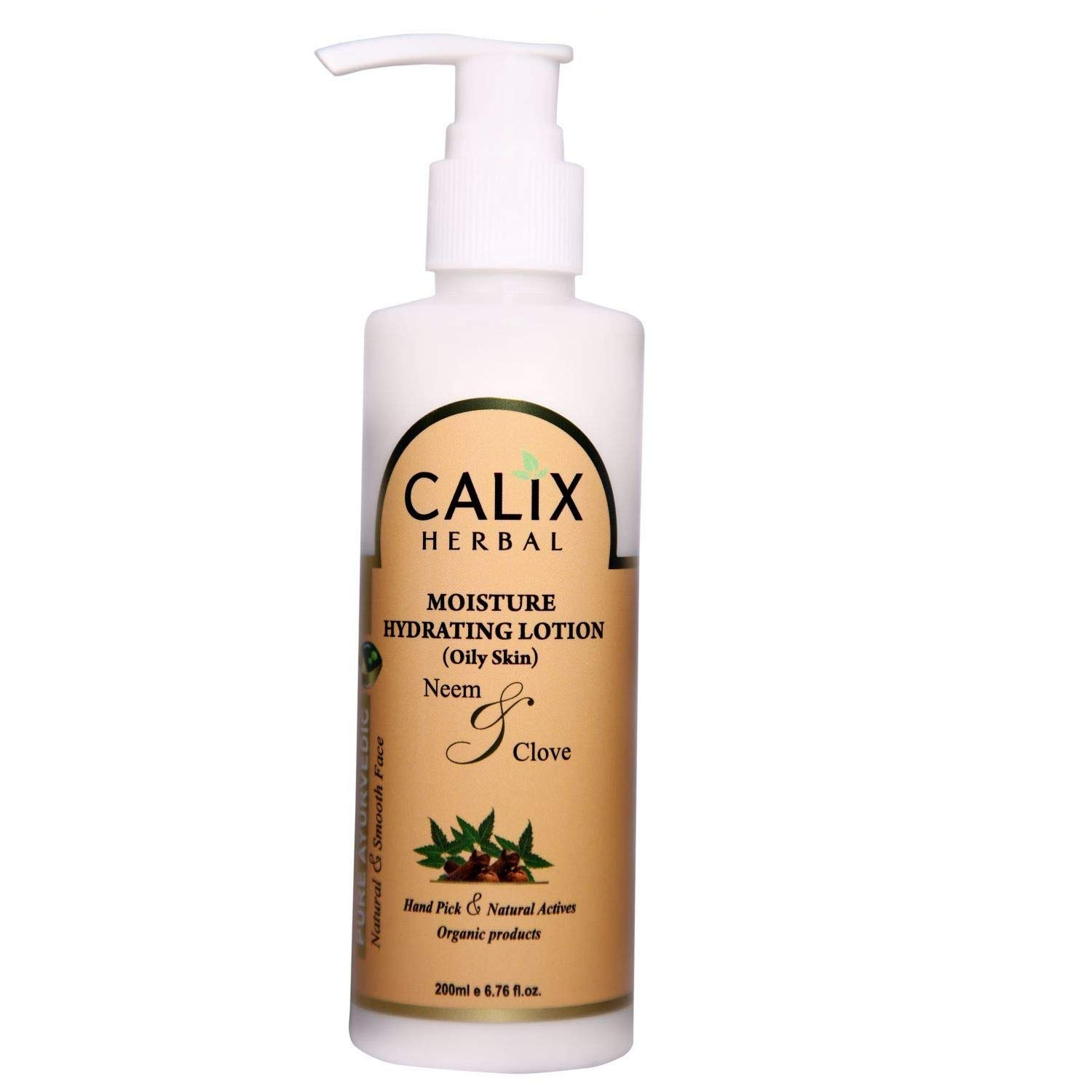 Calix Herbal Pure Organic Moisture Hydrating Ayurvedic Lotion For Deep Nourishing Oily Skin Care With Natural Neem & Clove 200 ML