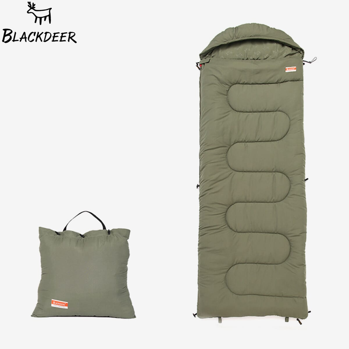 Blackdeer Camping Cotton Splice Sleeping Bag Season Warm Pillow Hooded Envelope Sleeping Bag For Outdoor Traveling Hiking