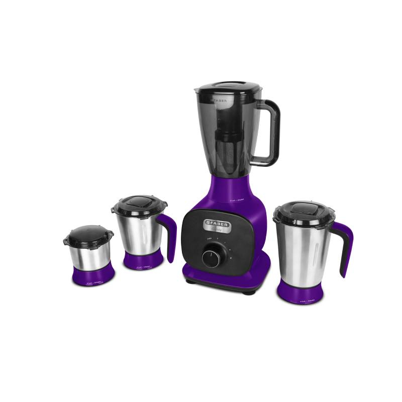 Faber FMG Candy 1000 3J+1PC 1000WJuicer Mixer Grinder with 3 Stainless Steel Jar and 1 Fruit Filter (Plum)
