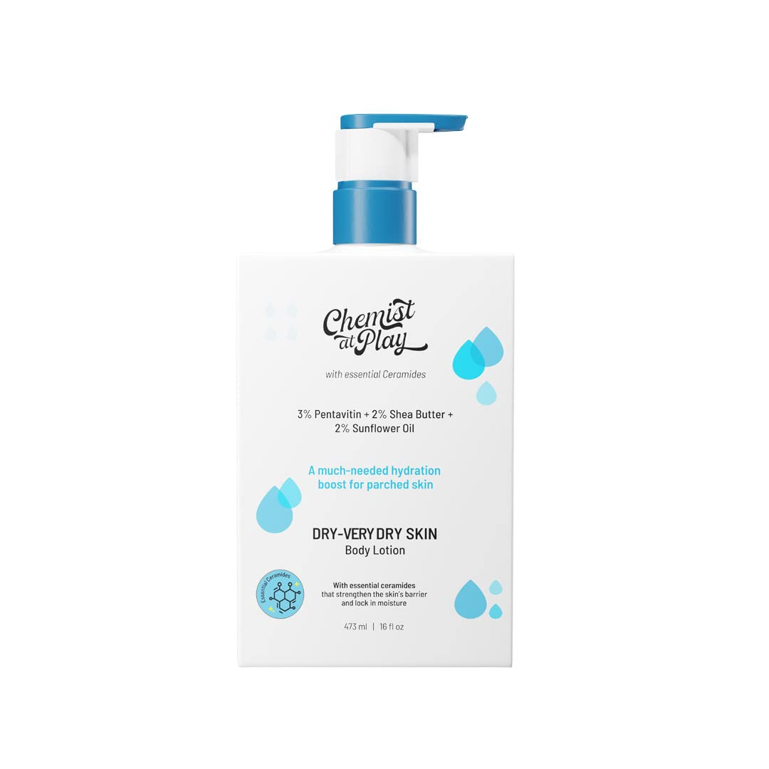 Chemist At Play Body Lotion for Dry-Very Dry Skin - 473ML (3% Pentavitin + 2% Shea Butter + 2% Sunflower Oil)