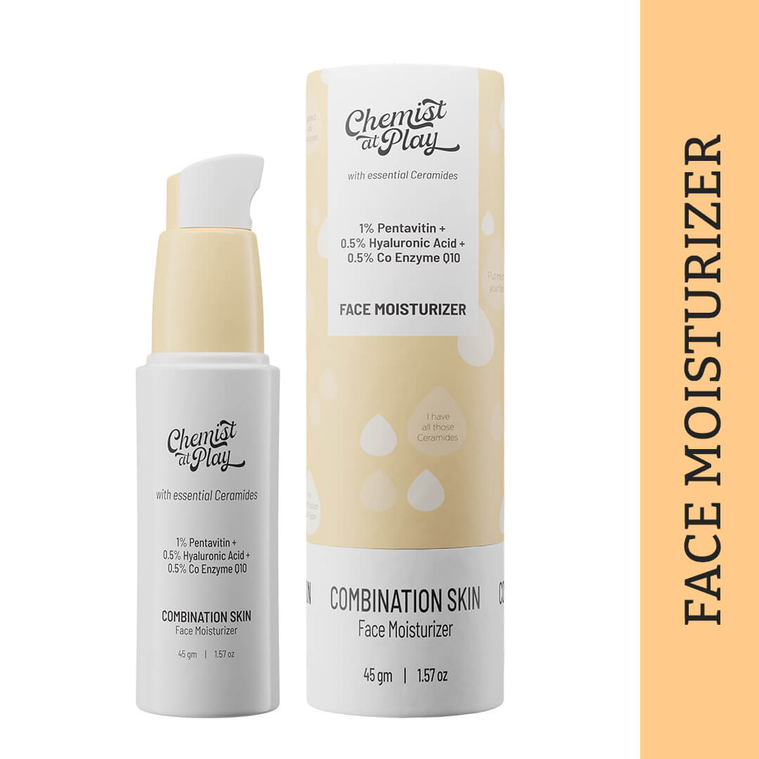 Chemist at Play Face Moisturizer For Combination Skin - 45GM (1% Pentavitin + 0.5% Hyaluronic Acid + 0.5% Co Enzyme Q10)