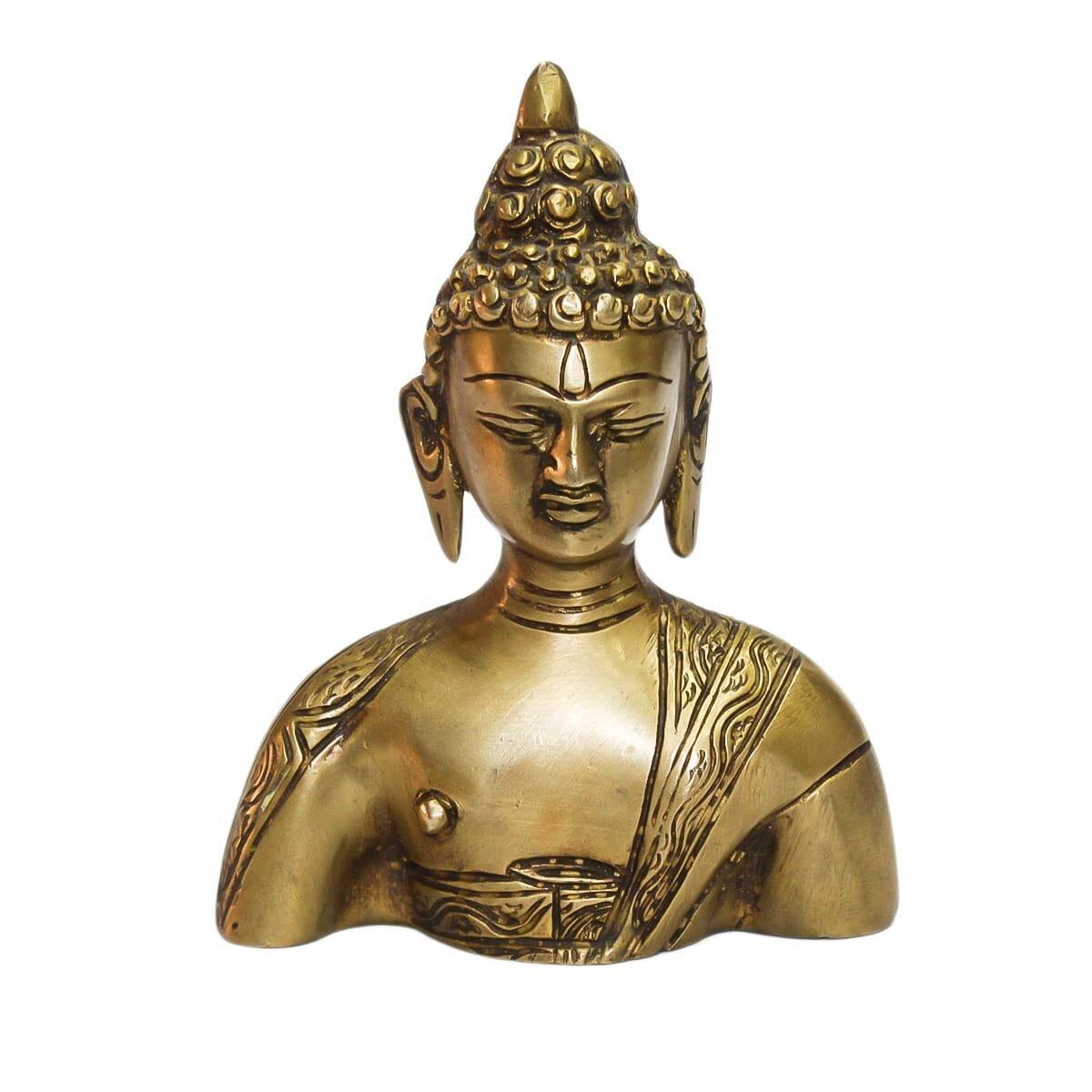 Seven Chakra Handicraft - Golden Craved Buddha Statue