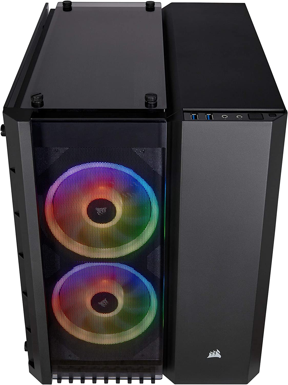 CORSAIR CRYSTAL 280X RGB Micro-ATX Case, 2 RGB Fans, Lighting Node PRO included, Tempered Glass - Black (CC-9011135-WW)
