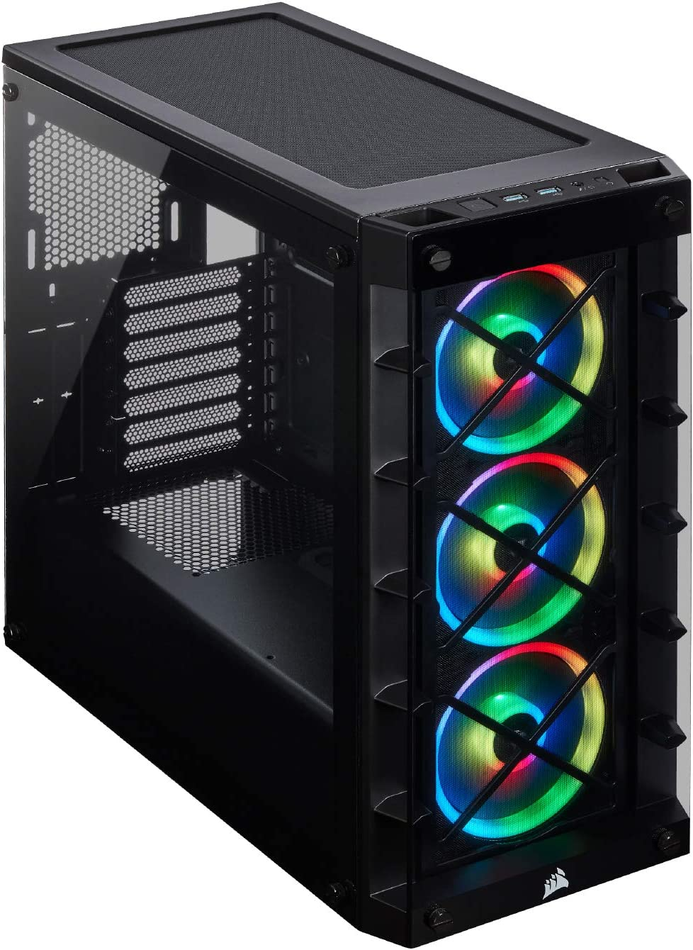Corsair CC-9011188-WW iCUE 220T RGB Airflow Tempered Glass Mid-Tower Smart Case - Black