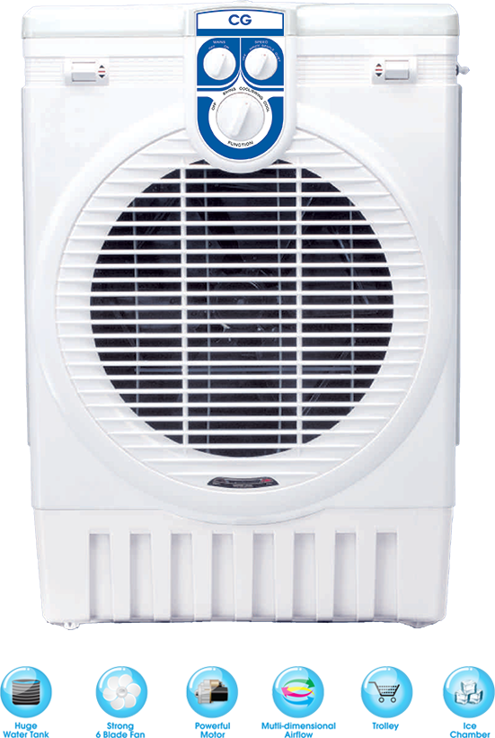CG Air Cooler 40 Ltr. with 40 Sq feet Trolley CG-AR40C01