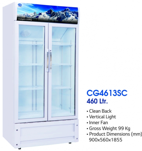 CG Upright Bottle Cooler 460 Ltrs Double Door Show Case CG4613SC
