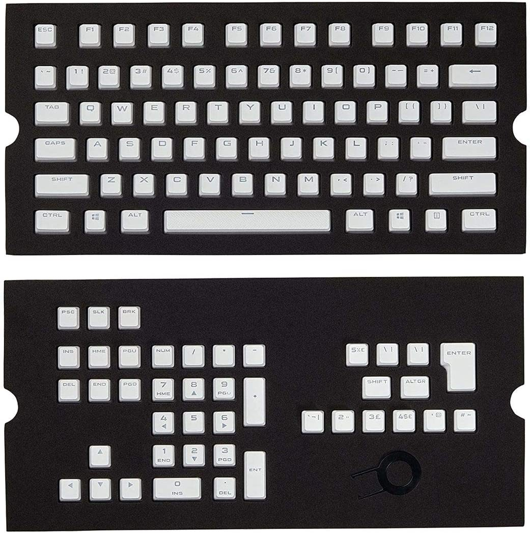 CORSAIR Gaming PBT Double-shot Keycaps Full 104/105-Keyset - White