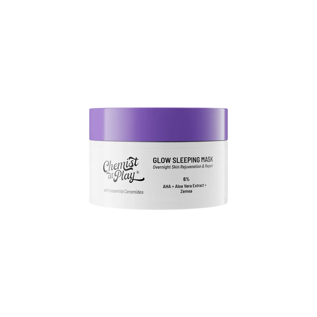 Chemist At Play Glow Sleeping Face Mask - 50gm (6% Natural AHA + Aloe Vera Extract + Zemea) - 50g
