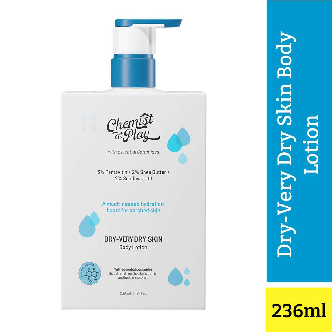 Chemist At Play Body Lotion for Dry-Very Dry Skin - 236ML (3% Pentavitin + 2% Shea Butter + 2% Sunflower Oil)