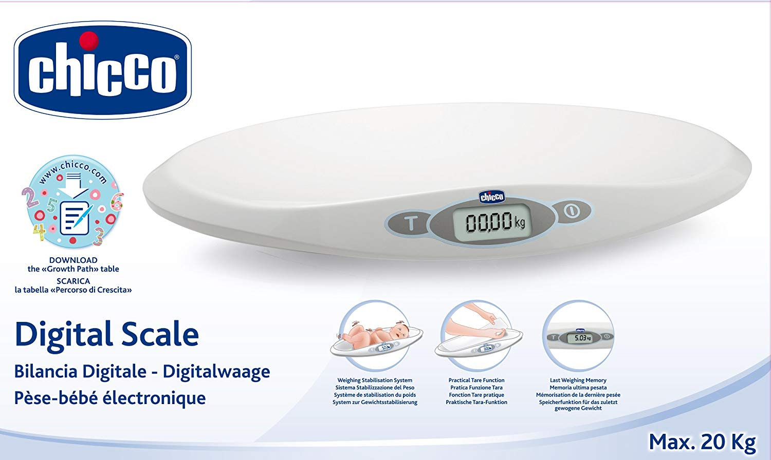 Chicco Digital Scale to follow the child's growth, White 610 x 345 x 64 mm