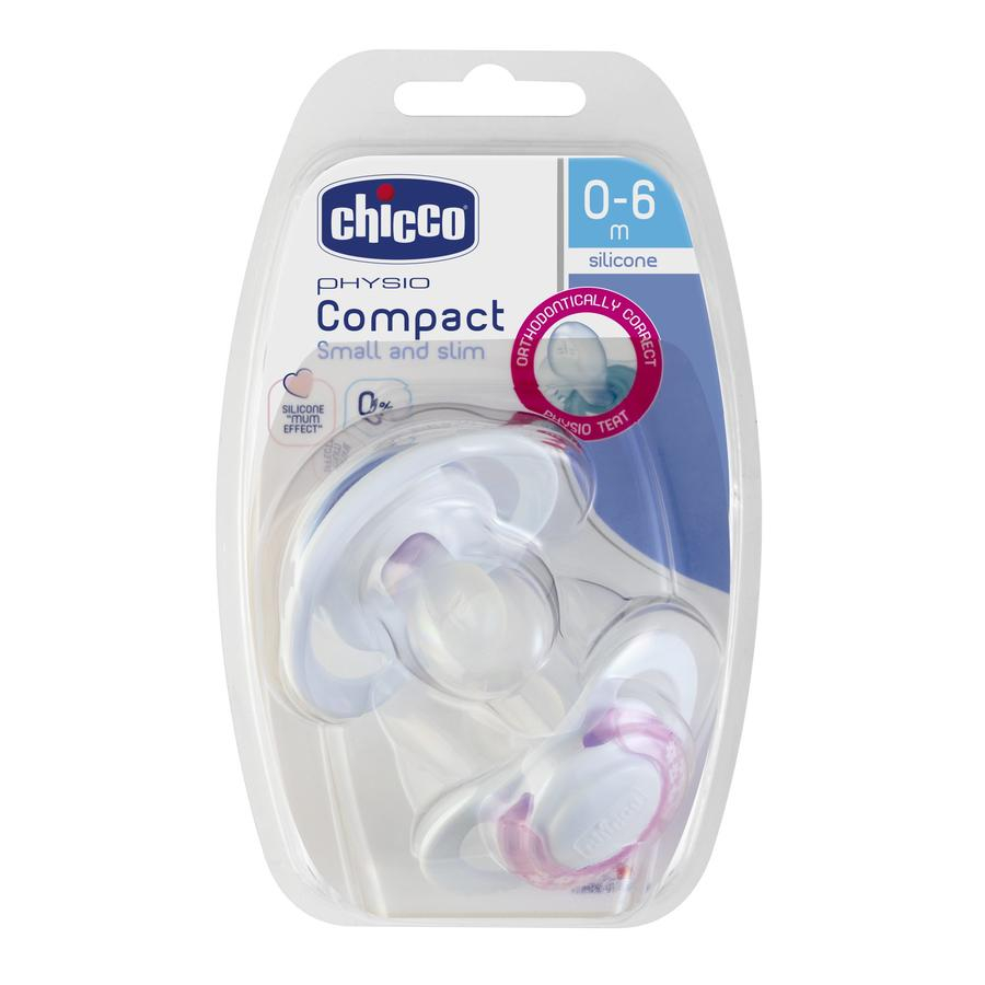 Chicco Soother silicone Physio Compact Pink SIL 0-6M 2PCS B 00073020310000
