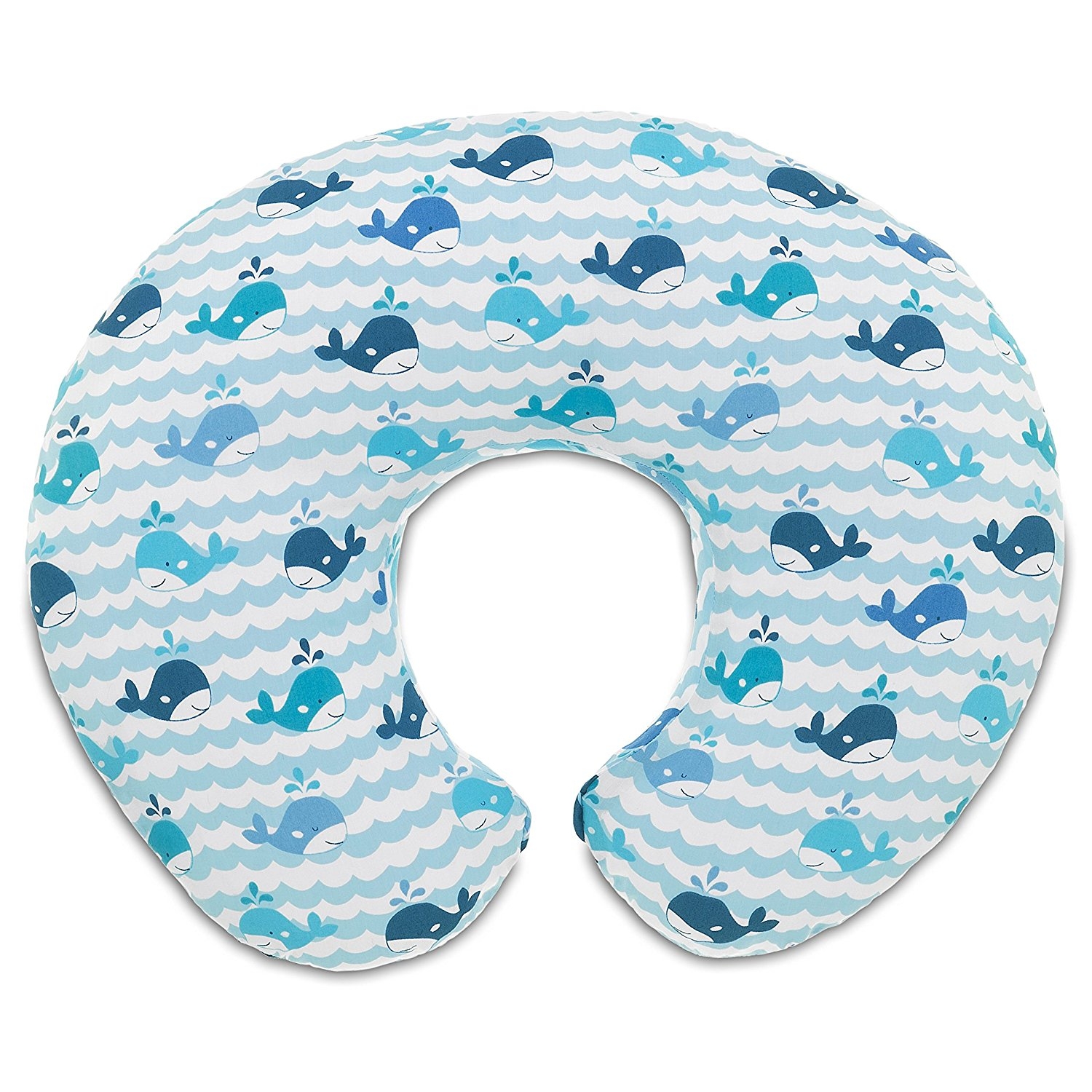 Chicco Boppy Pillow Cotton with Silp Cover Blue Whales