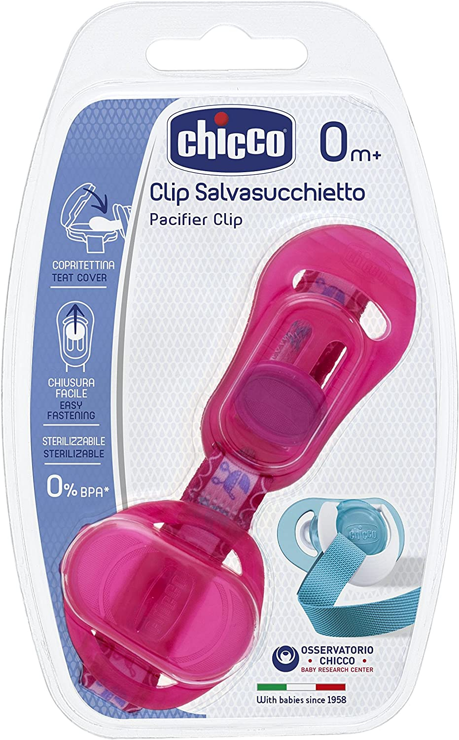 Chicco Clip Pink Pacifier