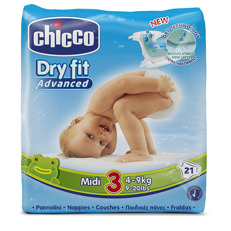Chicco Dry Fit Advanced Diapers Midi 21 Pieces