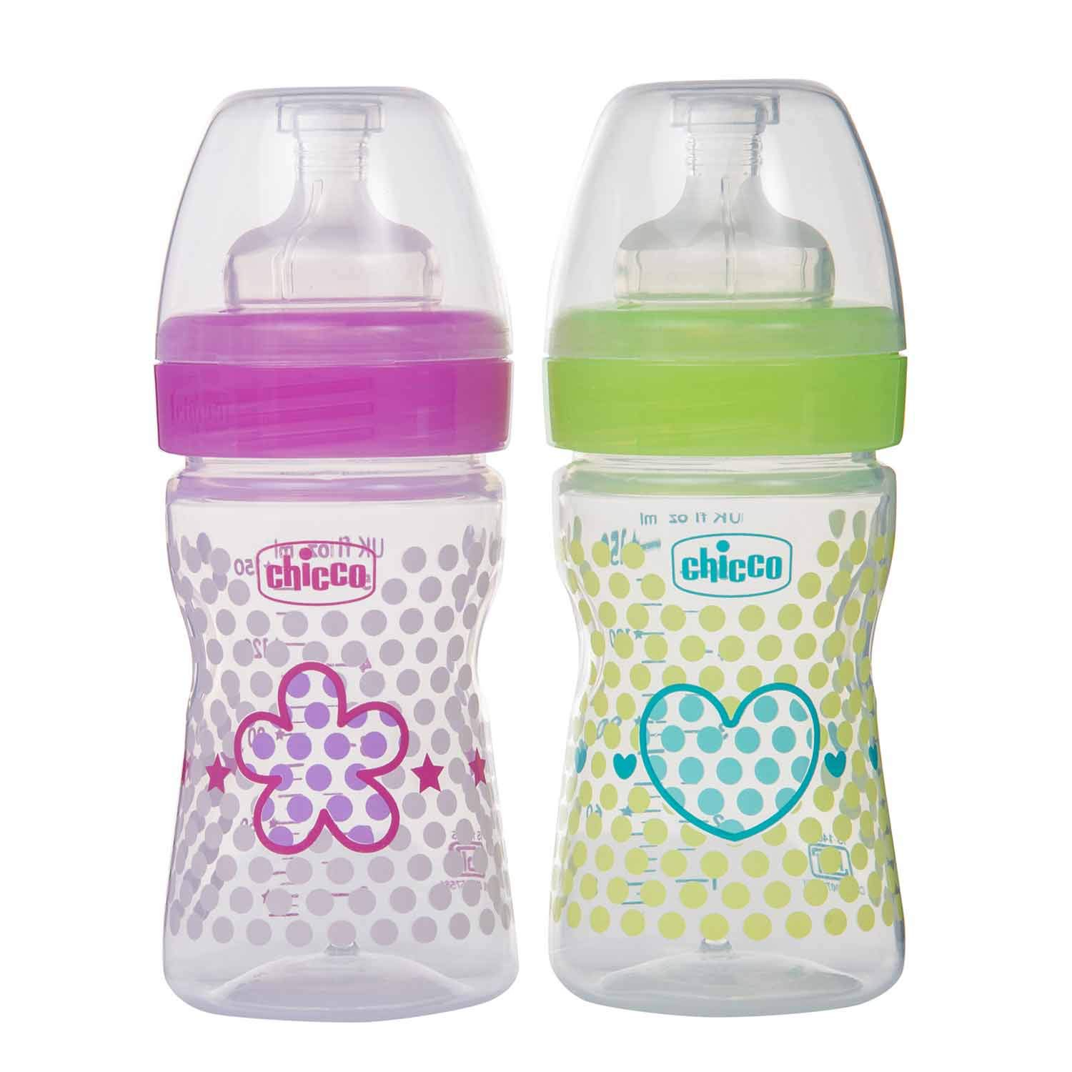 Chicco Wellbeing Feeding Bottle Flower Heart 150 ml