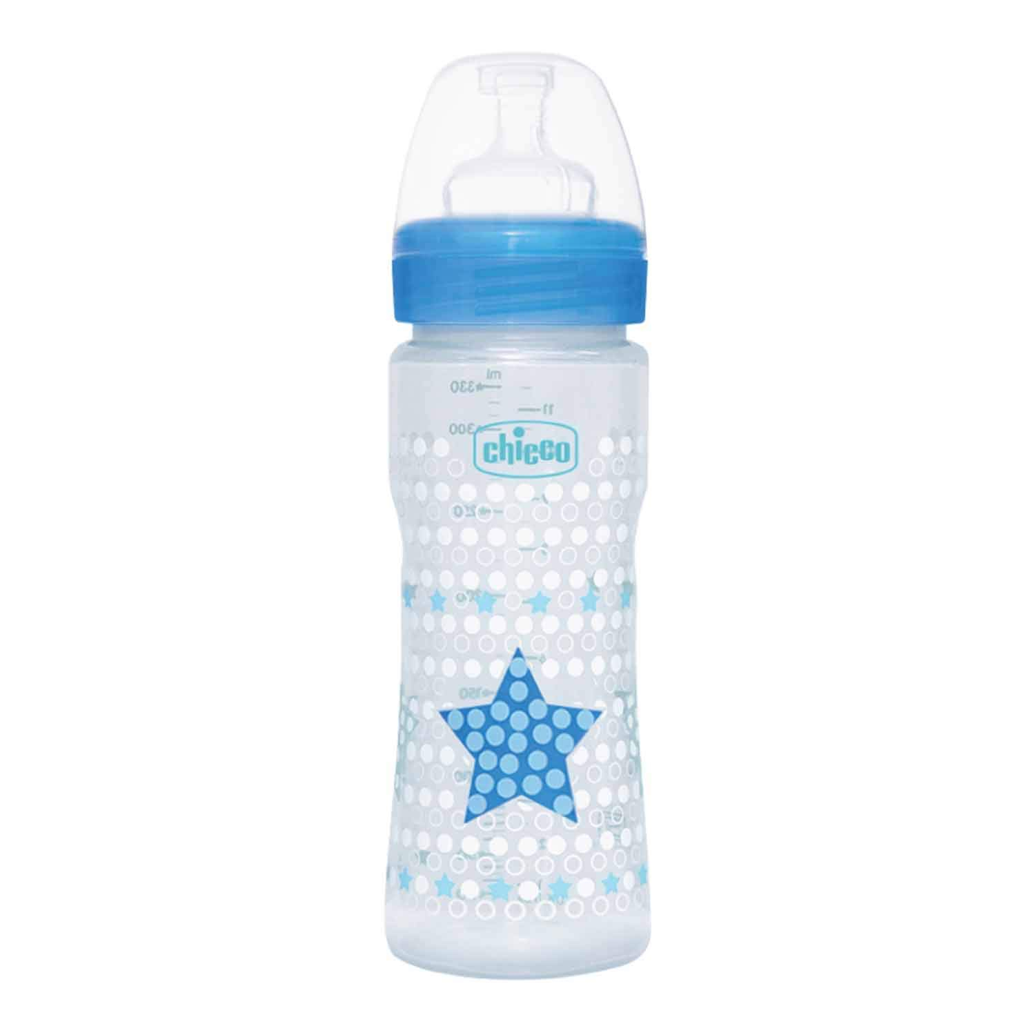 Chicco Wellbeing Feeding Bottle Blue Star 330 ml