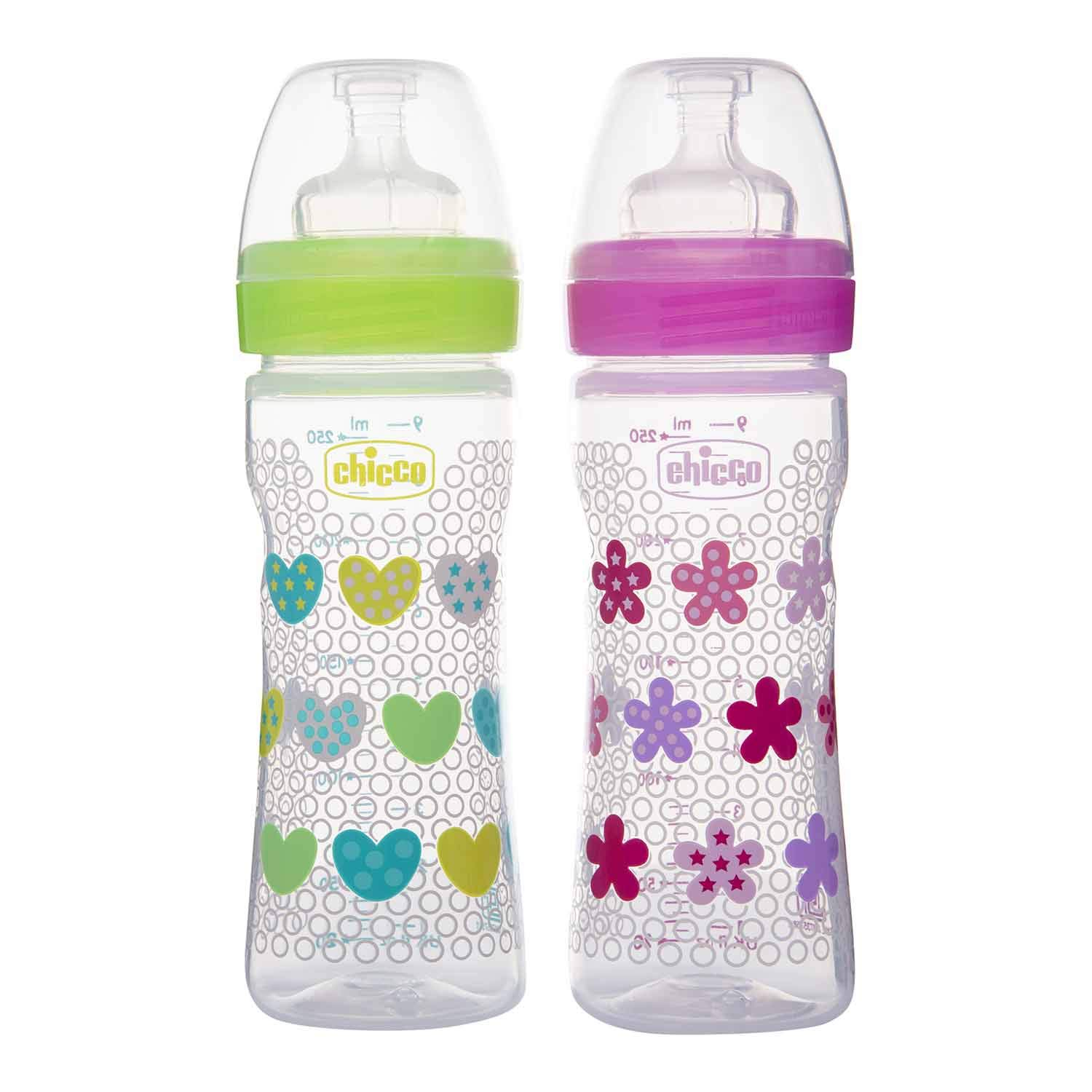 Chicco Wellbeing Feeding Bottle Flower Heart 250 ml