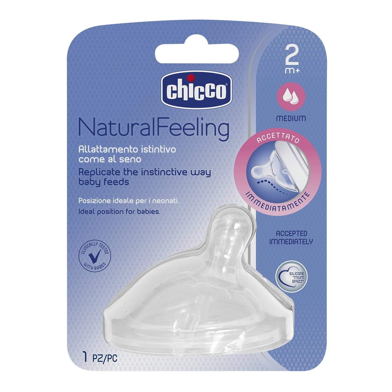 Chicco Natural Feeling Medium Flow 2M+ Teat
