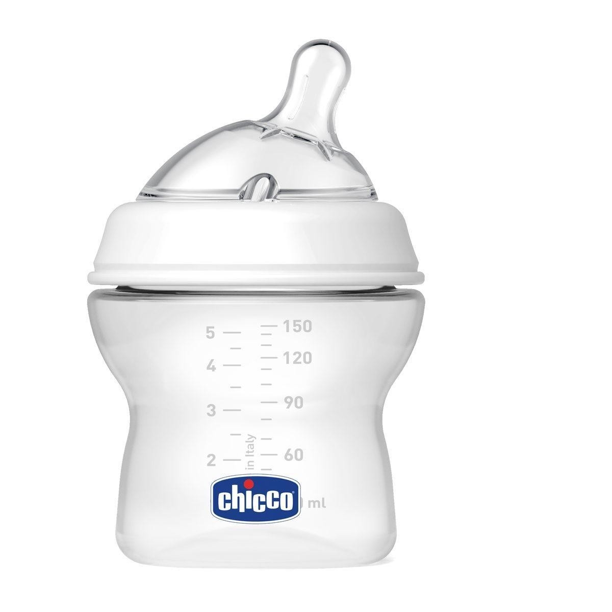 Chicco Natural Feeling 150ml Glass Feeding Bottle 0M+