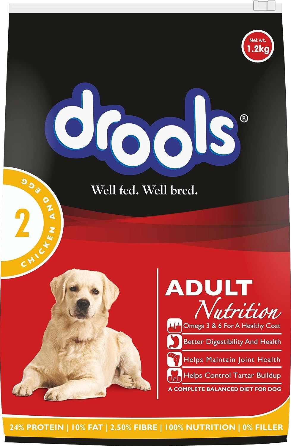 Drools Chicken and Egg Adult, Dog Food 1.2kg