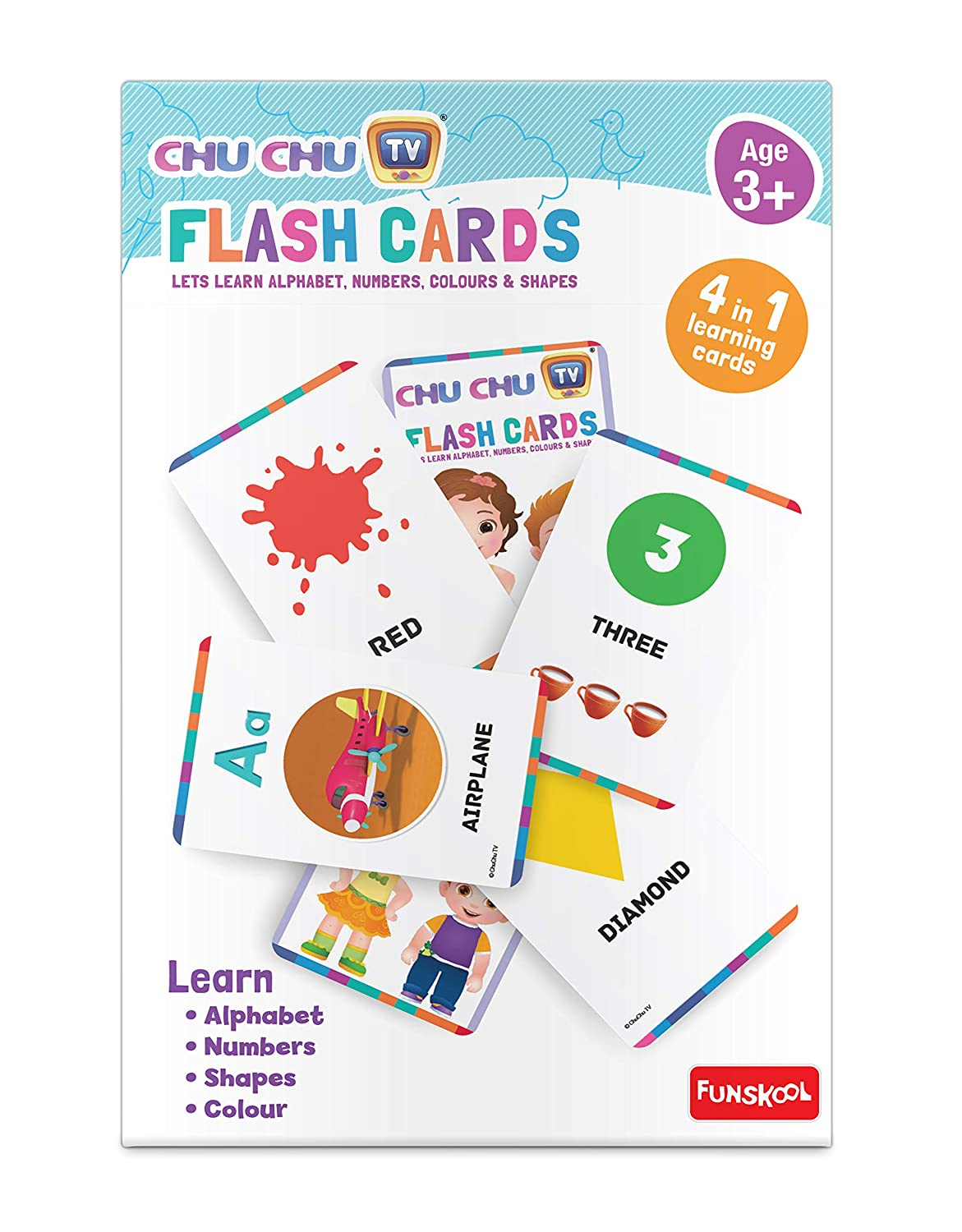 Funskool-Chu Chu,Educational,50 pieces,Flash Cards,For 3 year Old Kids and Above,Toy